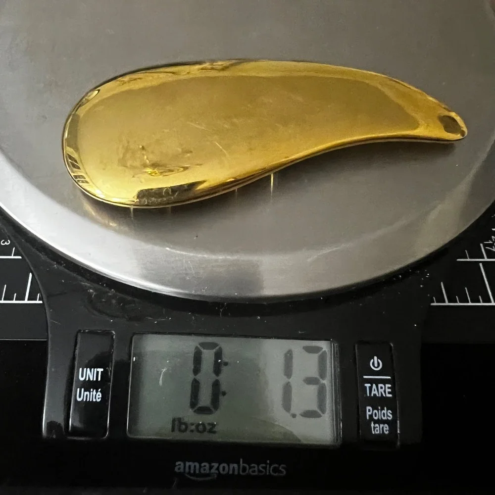 Vintage A Taylor Gold Tone Abstract Teardrop Belt Buckle 3.5